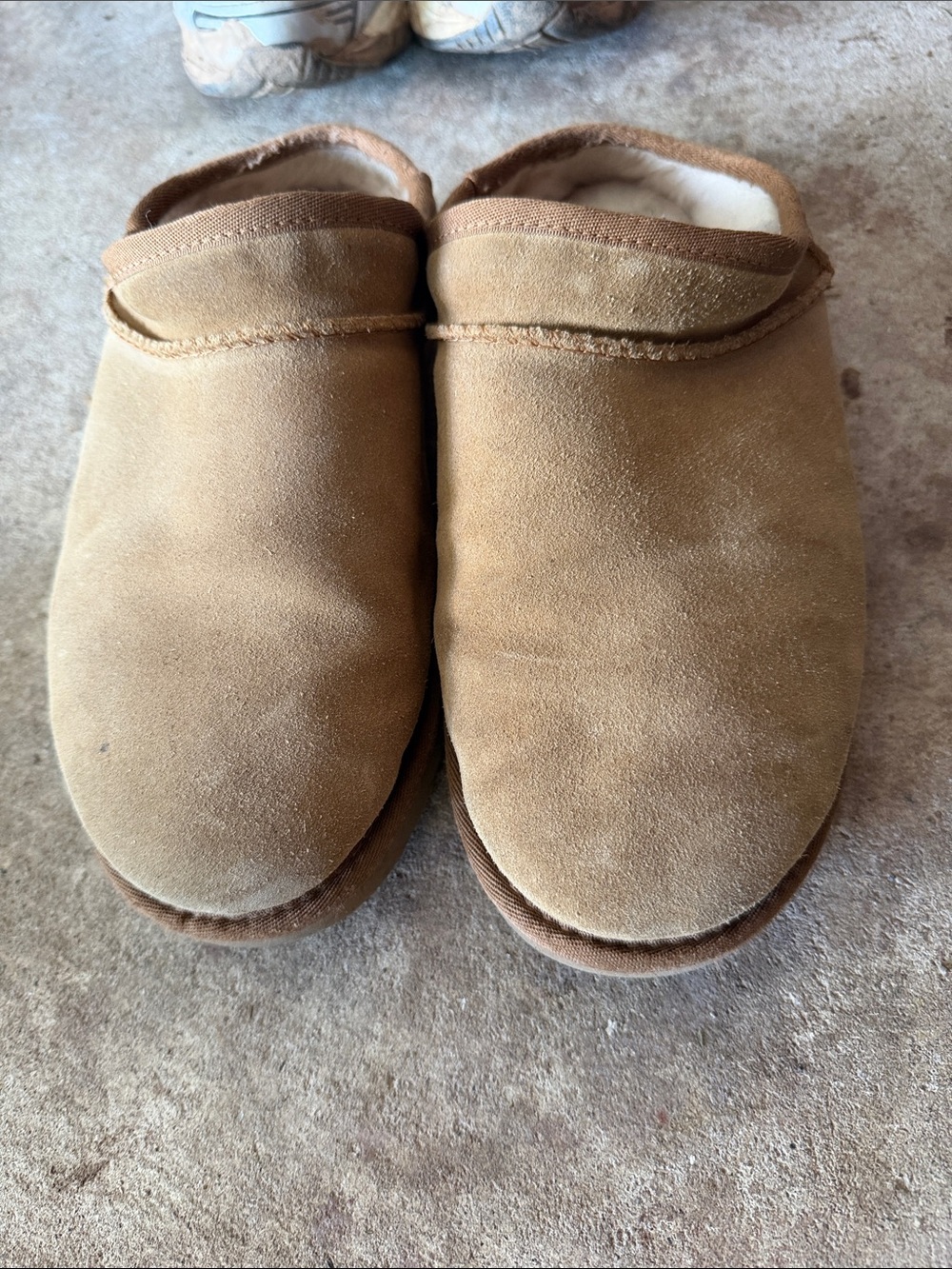 UGG Cozy Tan Suede Slip-On Shearling-Lined Slippers